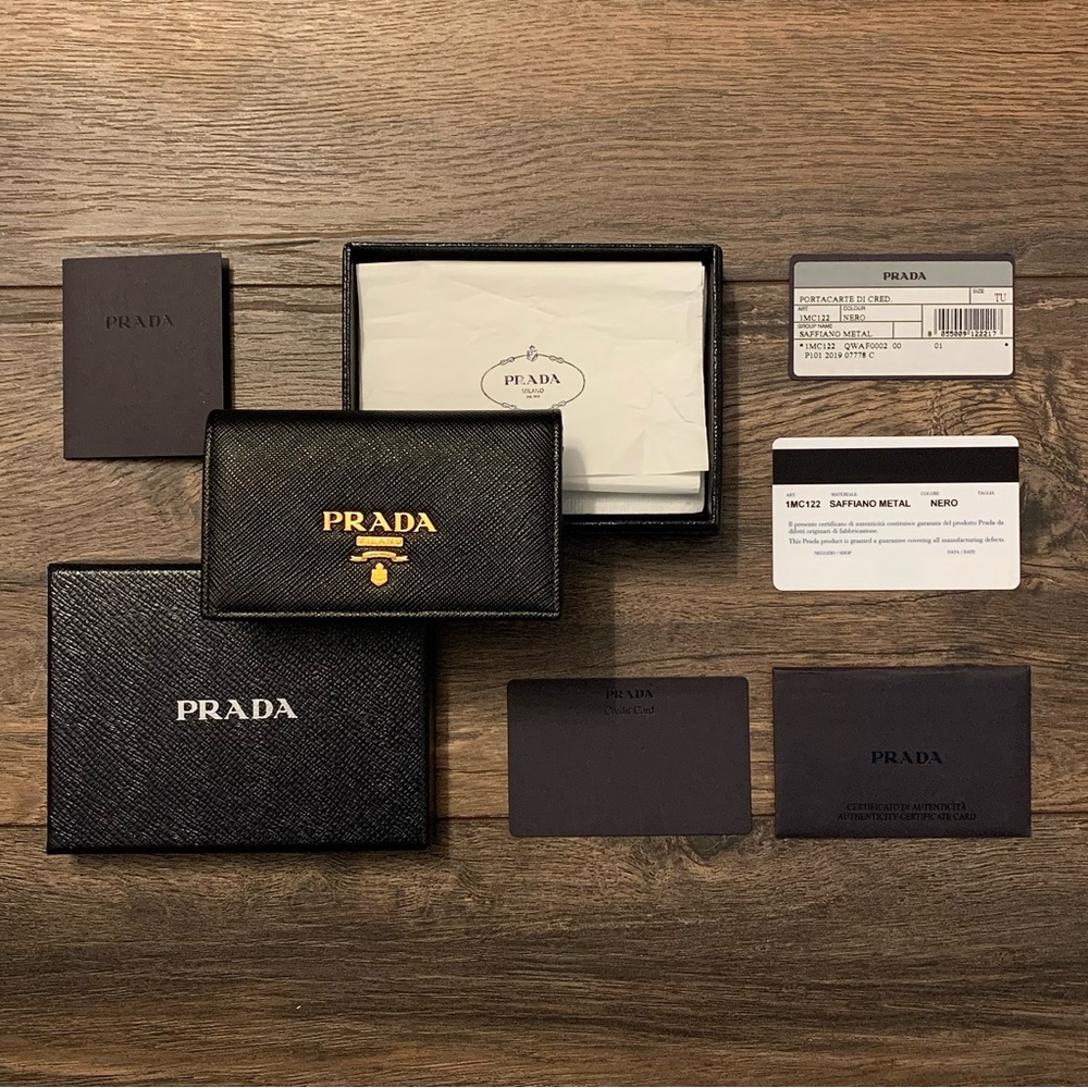 Prada Nero (Black) Saffiano Leather Card Holder Case